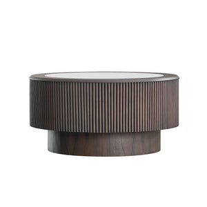 English Elm Modern Faux Marble Coffee Table Set - Stylish 2-Piece Round End Tables For Living Room & Office W2582S00161