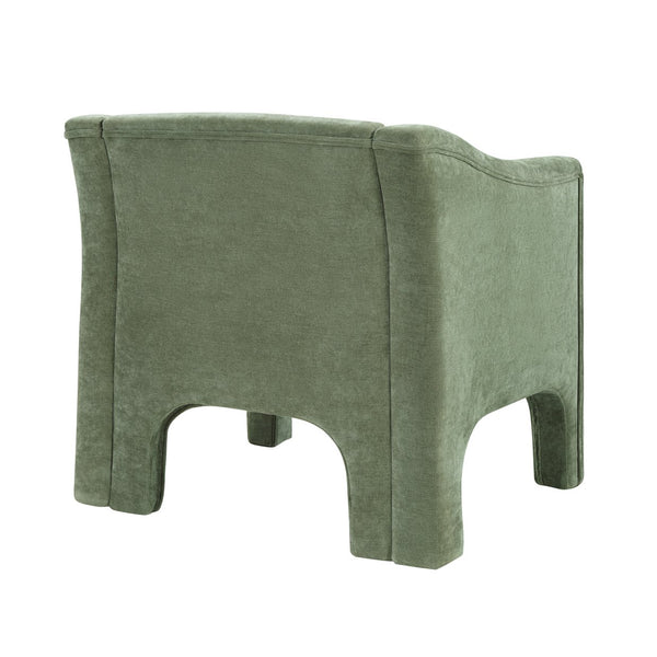 English Elm Modern Barrel Accent Chair Chenille Upholstered Wraparound Armchair for Any Room Green N763P336531F