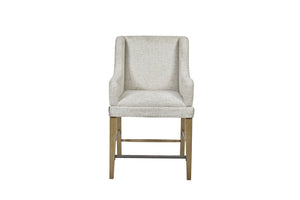 English Elm Upholstered Chair with Hickory Veneer Cashew Finish, Polyester Fabric Comfort, Stylish Backrest Light Tan 35.5 L x 26.25 W x 29 H B2699P383851