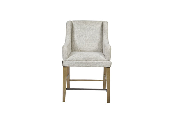 English Elm Upholstered Chair with Hickory Veneer Cashew Finish, Polyester Fabric Comfort, Stylish Backrest Light Tan 35.5 L x 26.25 W x 29 H B2699P383851