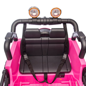 English Elm 24v Kids Electric Ride on Car with Parental Remote Rear Suspension and Bluetooth Audio Pink W1578P228744