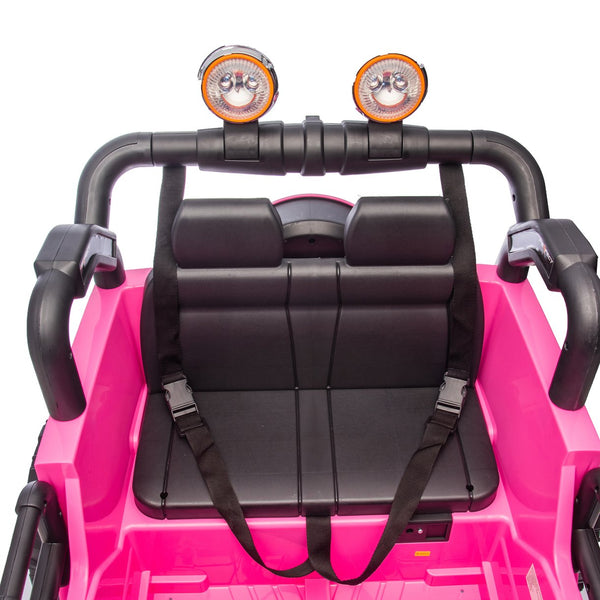 English Elm 24v Kids Electric Ride on Car with Parental Remote Rear Suspension and Bluetooth Audio Pink W1578P228744