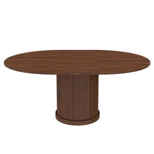 English Elm 59-inch Expandable Glass Top Dining Set Seats 8 with Upholstered Chairs X-base W2700S00113