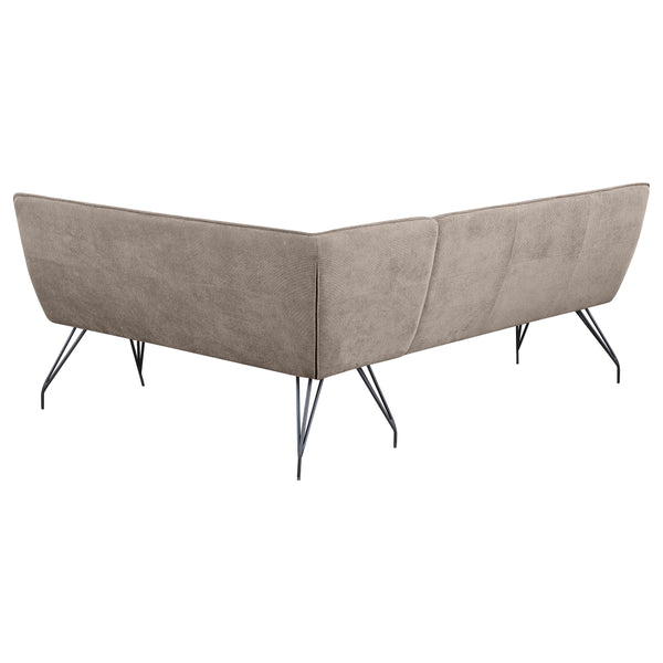 English Elm Ledger Upholstered L-shaped Bench Tufted Fabric Corner Dining Nook Seating Taupe B062P441113