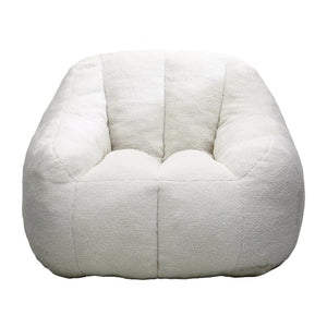 English Elm Bean Bag Chair Oversized Faux Fur Memory Foam Lounge Seat for Dorm or Living Room White W2200P243723