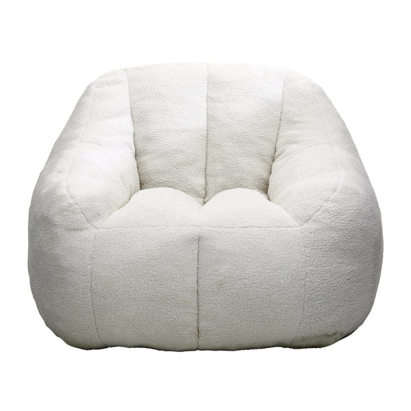 English Elm Bean Bag Chair Oversized Faux Fur Memory Foam Lounge Seat for Dorm or Living Room White W2200P243723
