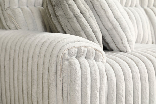 English Elm Jaya Light Gray Corduroy Power Reclining Sofa with Sleeper, USB A+C & Wireless Charging, Contemporary B2726S00369