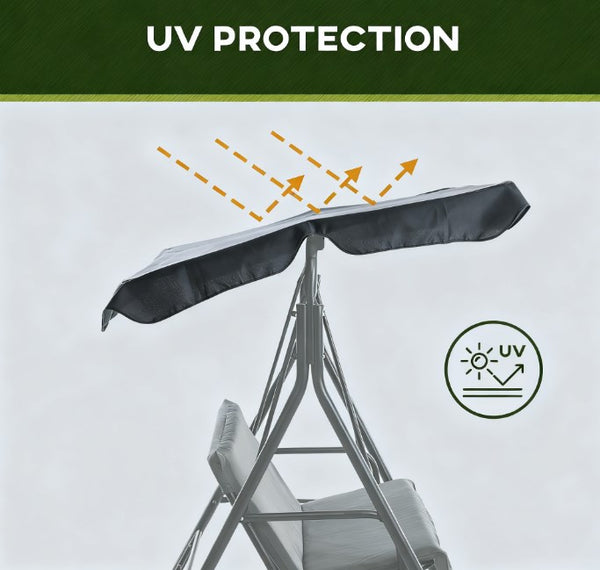 English Elm Outdoor 3 Person Canopy Swing with Steel a Frame Cushioned Seat and Uv Shade T3971P419089