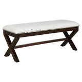 OSP Home Furnishings Monte Carlo Bench Linen, Dark Walnut base