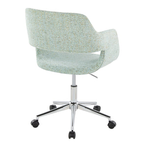 English Elm Contemporary Sculpted Low Back Task Chair with Chrome Base for Home Office Green B202P223909