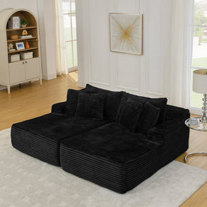 English Elm Two-Seater Lazy Lounge Chair – Plush Velvet Sofa For Cozy Living Rooms & Bedrooms, No Assembly Required W487S00347-GIGA