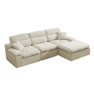 English Elm Corner Chenille Sectional Sleeper Sofa with High Back Support for Apartment Living Green,Light Sage Green W5532S00034