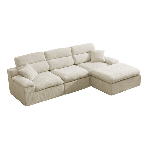 English Elm Corner Chenille Sectional Sleeper Sofa with High Back Support for Apartment Living Green,Light Sage Green W5532S00034