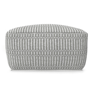 English Elm Safford Handwoven Geometric Square Pouf in Recycled Pet Yarn for Patio or Living Room B136P427591