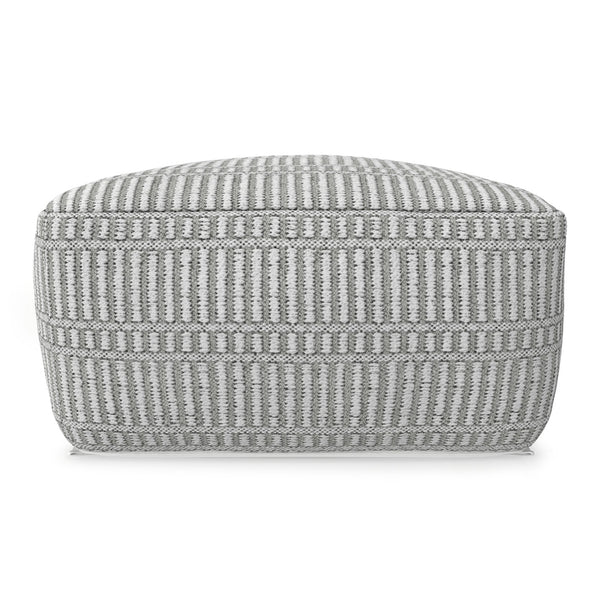 English Elm Safford Handwoven Geometric Square Pouf in Recycled Pet Yarn for Patio or Living Room B136P427591