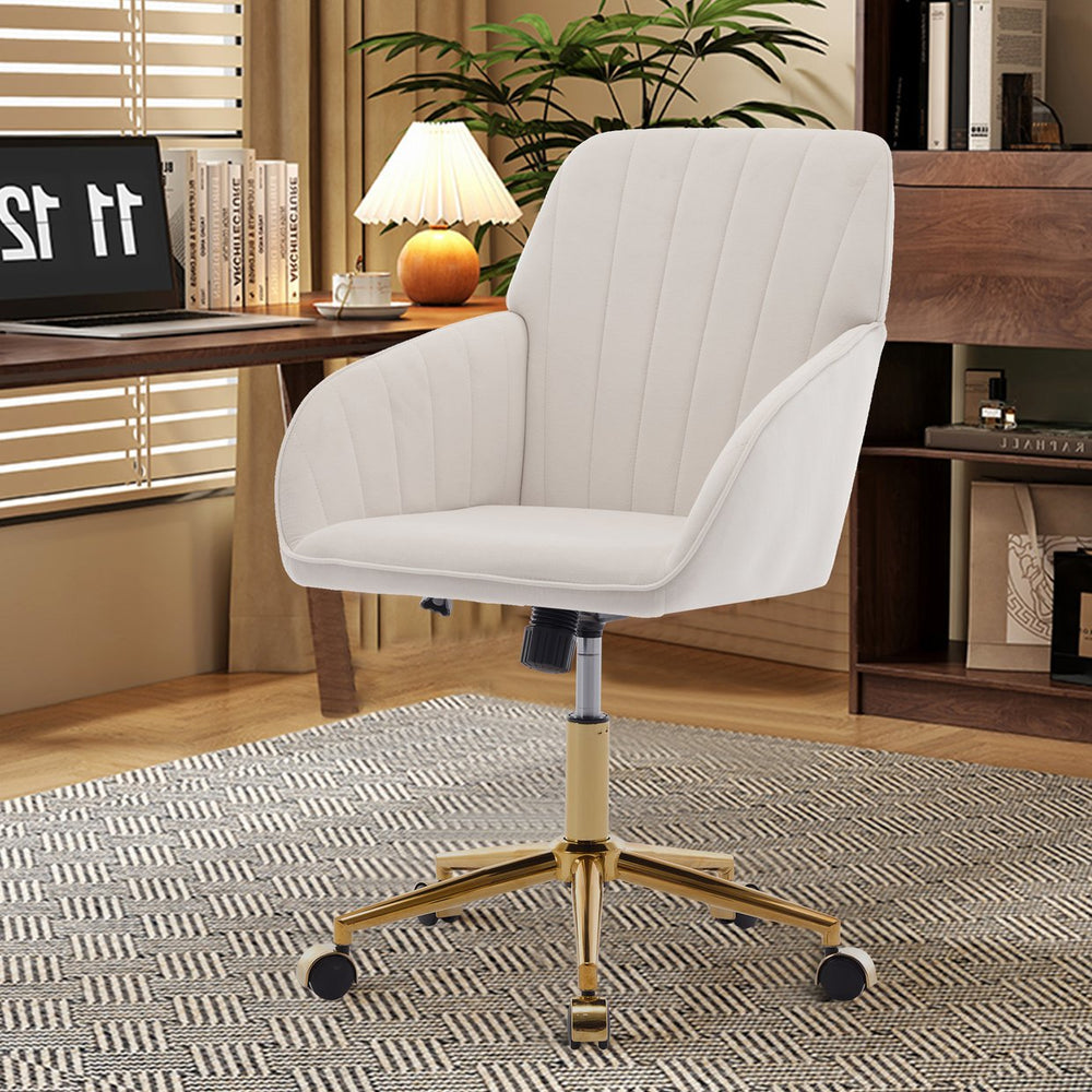 English Elm Ty Ergonomic Swivel Office Chair Memory Foam Seat Gold Base Home Desk Comfort W2311P198739