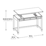 OSP Home Furnishings Baton Rouge Lift Desk Champagne Oak