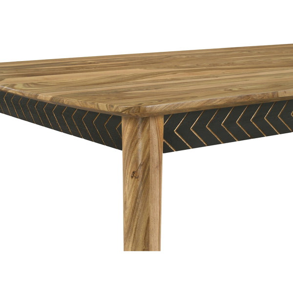 English Elm Memmel Natural Sheesham Counter Height Table with Tapered Legs Mid-Century Style 36"x60" Durable Wood Finish B062P351430