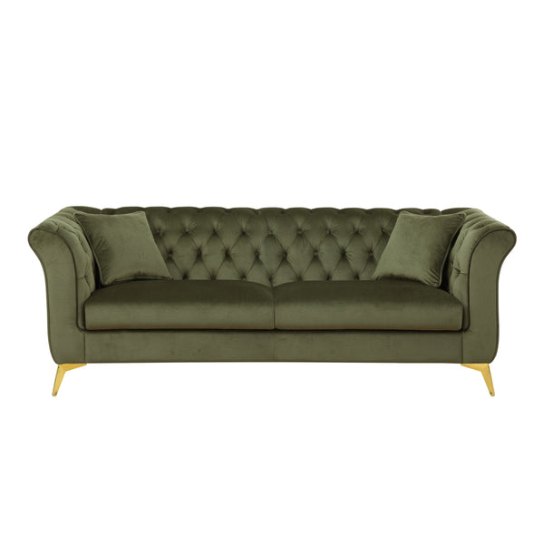 English Elm 102 Inch Linen Modular Sectional Sofa with Hidden Storage and Cloud Cushion Comfort Green W1099S00174