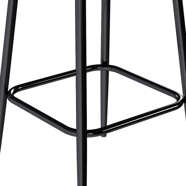 English Elm Modern Bar Stools 360° Swivel PU Seats with Back, Metal Legs, 25.6" Counter Height, Dark Brown Set of 2 W2699P358874