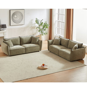 English Elm 3-Seater Modern Combo Sofa With Convertible Design, Soft Chenille Fabric & 4 Pillows For Comfort W1193S00111