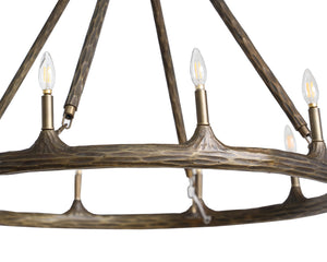 Sunpan Wolfgang Chandelier - Rustic Sophistication With Hand-hammered Antique Brass Finish For Unique Decor Gold Aluminum 111702