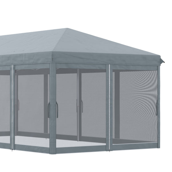 English Elm Outsunny 10' X 20' Heavy-Duty Pop Up Canopy Tent With Mesh, Instant Shade For Outdoor Events & Parties W2225P174283-GIGA