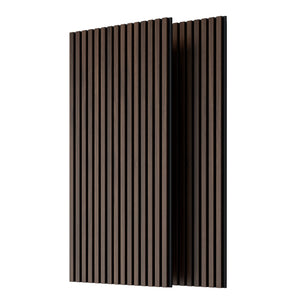 English Elm Wood Slat Acoustic Wall Panels Set of 4 Fluted Mdf for Living Room or Studio Walnut W347P317957