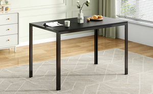 English Elm Dining Table Mid Century Modern Mdf Top Steel Legs Seats Six Small Space T3623P433791