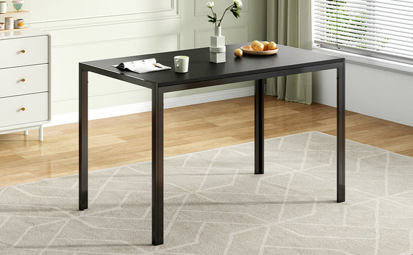 English Elm Dining Table Mid Century Modern Mdf Top Steel Legs Seats Six Small Space T3623P433791