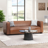 Christopher Knight Home® - Noble House - Goyette Contemporary Faux Leather 3 Seater Sofa