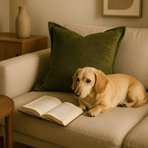 English Elm Homey Velvet Throw Pillow - Luxurious Deep Forest Green Accent For Comfort & Sophisticated Decor B357P357031