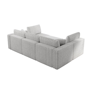 English Elm 106.3" U-Shaped 6-Person Sofa With Ottoman - Stylish Light Gray Modular Design & Hidden Storage Solutions W1767S00013