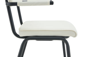 English Elm Dining Chairs Set of 2 Velvet Upholstered with Hangable Arms and Metal Legs W3493P449276