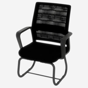 English Elm Minimalist breathable mesh office chair with curved support, cushioned seat, stable iron frame for long workdays Black W1935P338542