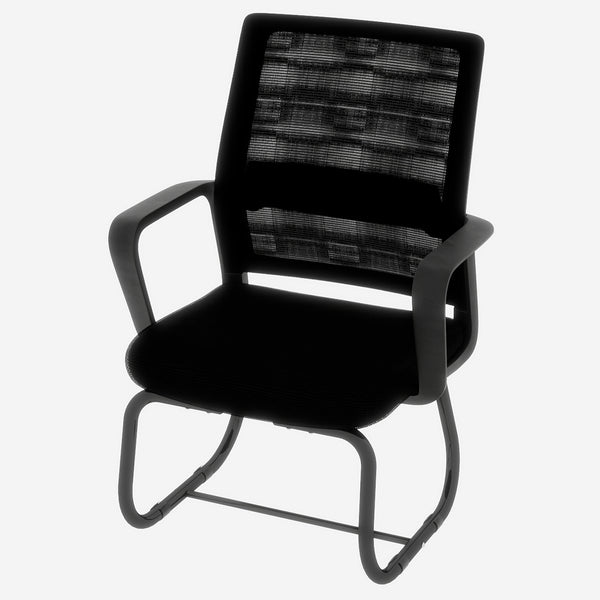 English Elm Minimalist breathable mesh office chair with curved support, cushioned seat, stable iron frame for long workdays Black W1935P338542