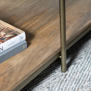 Crestview Collection Transitional Cocktail Table With Mango Wood Top & Industrial Iron Frame - Stylish & Functional Design Brown Solid Wood Cvfnr4216