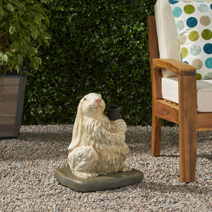 English Elm Christopher Knight Home® - RABBIT Concrete Umbrella Base Matte White - 50lb Resin-Finish Decorative Stand with 3 Adapters, 16" H 67764.00WHI