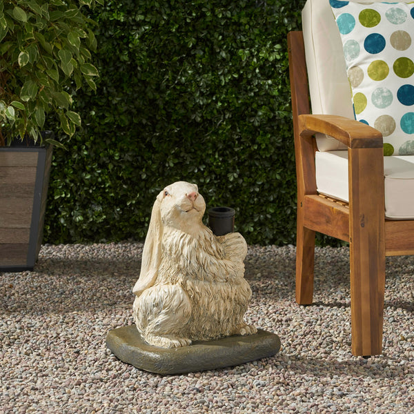 English Elm Christopher Knight Home® - RABBIT Concrete Umbrella Base Matte White - 50lb Resin-Finish Decorative Stand with 3 Adapters, 16" H 67764.00WHI