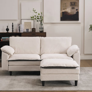 English Elm 70.87" Chenille Modular Cloud Sectional with Ottoman Deep Plush Seating for Living Rooms W5029S00001