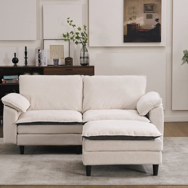 English Elm 70.87" Chenille Modular Cloud Sectional with Ottoman Deep Plush Seating for Living Rooms W5029S00001