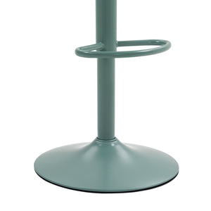 English Elm Bar Stools Set of 2 Adjustable Swivel Pu Leather Kitchen Island Seating with Back Mint Green W676P358684