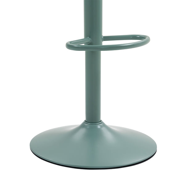 English Elm Bar Stools Set of 2 Adjustable Swivel Pu Leather Kitchen Island Seating with Back Mint Green W676P358684