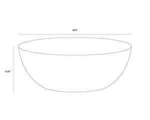 Sunpan Kinsley Coffee Table – Handcrafted Round Drum Design from Solid Mango Wood for Unique Spaces Small - 48W x 48D x 17.25H