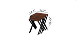 English Elm Kira Nesting Table 3-Pieces, Metal Legs Wood Base Nesting Table, Walnut