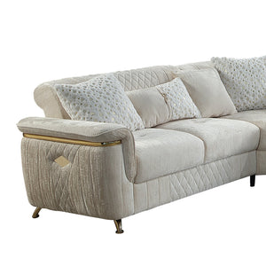 English Elm Argo Contemporary L-shaped Sectional Sofa with Steel Base and Six Seat Capacity Beige B009S02184