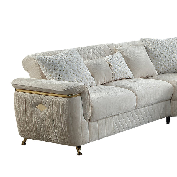 English Elm Argo Contemporary L-shaped Sectional Sofa with Steel Base and Six Seat Capacity Beige B009S02184