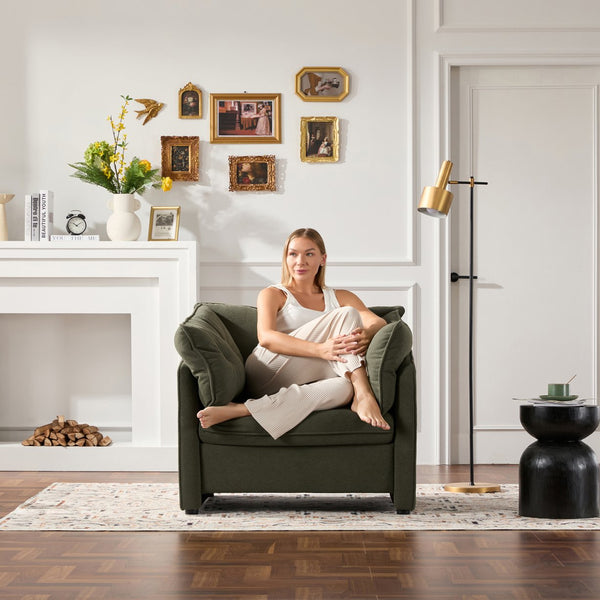 English Elm Modern Chenille Oversized Armchair - Stylish Lounge Chair For Living Room, Bedroom & More! W2997P236136