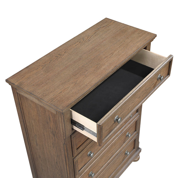 English Elm Transitional 7-Drawer Dresser with Felt Jewelry Tray, Dovetail Drawers & Pewter Knobs, Fully Assembled Antique brown 42 L x 21 W x 55.5 H B011P374533