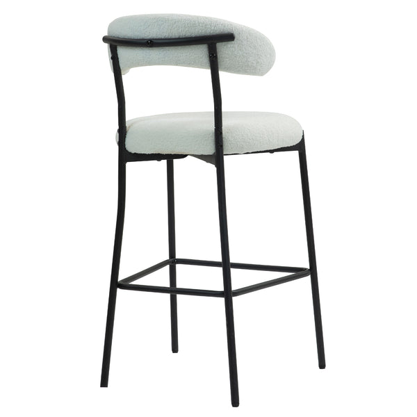 English Elm 26'' Modern Counter Height Bar Stools In Snow Fabric With Durable Black Powder-Coated Base & Footrest W2215P196282